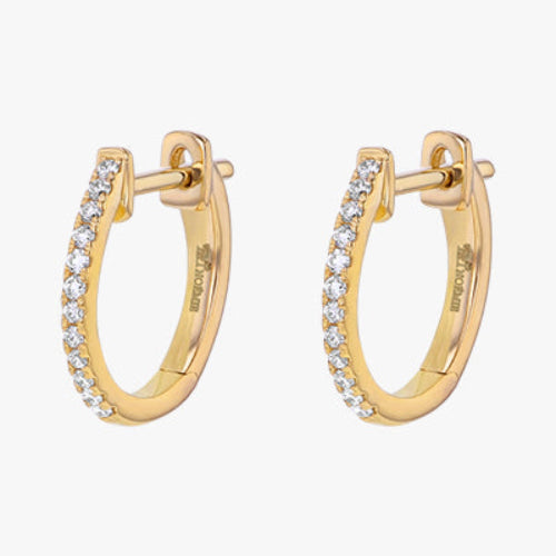 Huggie Earrings — 18K Gold, VS Clarity Natural Diamonds