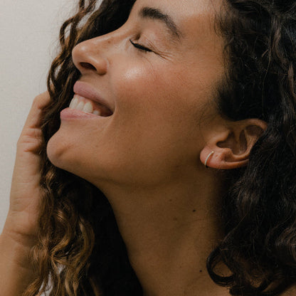 Huggie Earrings — 18K Gold, VS Clarity Natural Diamonds