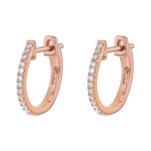 Huggie Earrings — 18K Gold, VS Clarity Natural Diamonds