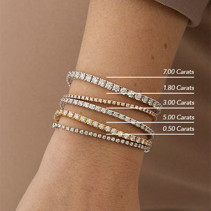 Diamond Tennis Bracelet — 18K Gold, VS Clarity Natural Diamonds